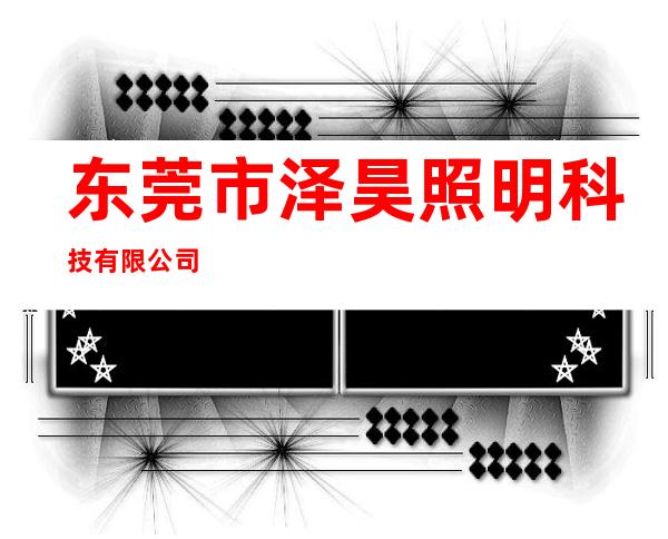 东莞市泽昊照明科技有限公司